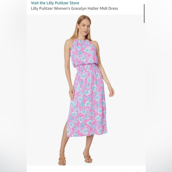 NWT Lilly Pulitzer Gracelyn Halter Midi Dress - size Small - Picture 2 of 2